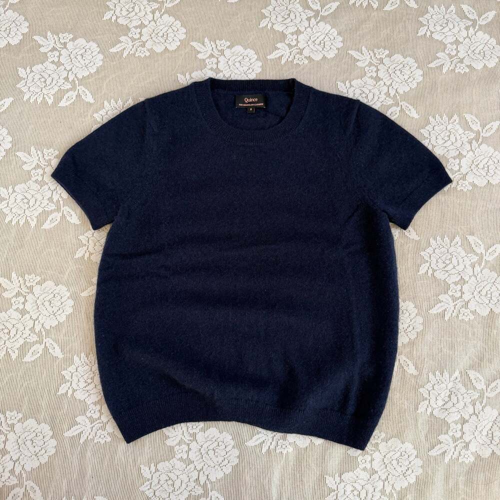Quince 100% Mongolian Cashmere Short Sleeve Sweater Size Small